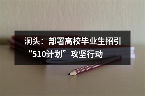 洞头：部署高校毕业生招引“510计划”攻坚行动