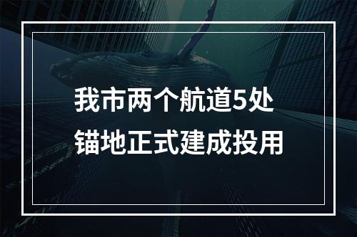 我市两个航道5处锚地正式建成投用