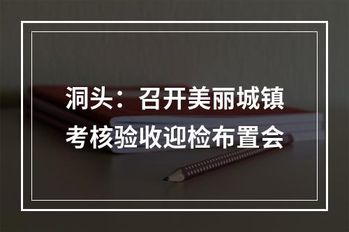 洞头：召开美丽城镇考核验收迎检布置会