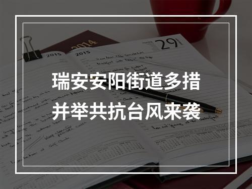 瑞安安阳街道多措并举共抗台风来袭