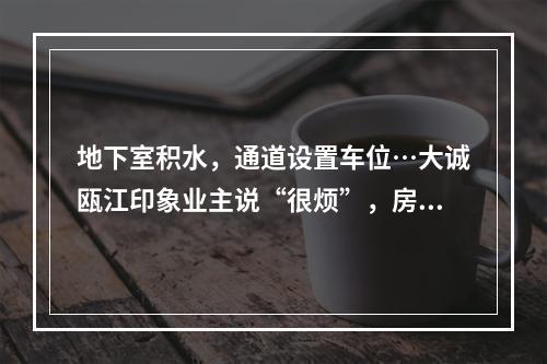地下室积水，通道设置车位…大诚瓯江印象业主说“很烦”，房开说“正常”