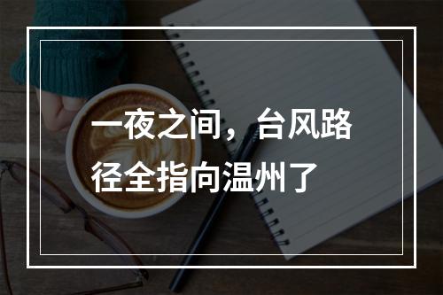 一夜之间，台风路径全指向温州了