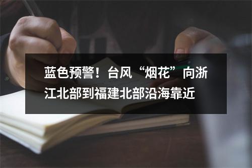 蓝色预警！台风“烟花”向浙江北部到福建北部沿海靠近