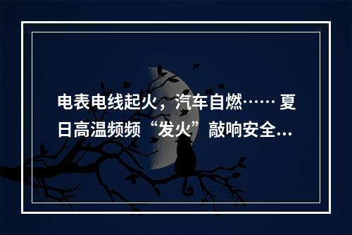 电表电线起火，汽车自燃…… 夏日高温频频“发火”敲响安全警钟