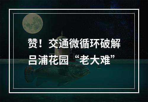 赞！交通微循环破解吕浦花园“老大难”