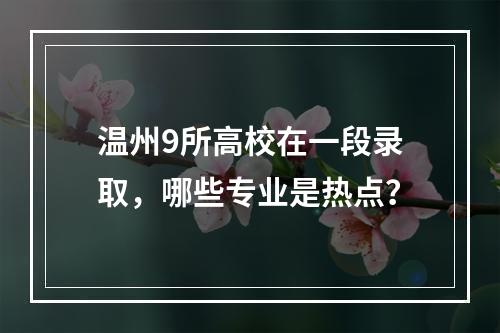 温州9所高校在一段录取，哪些专业是热点？