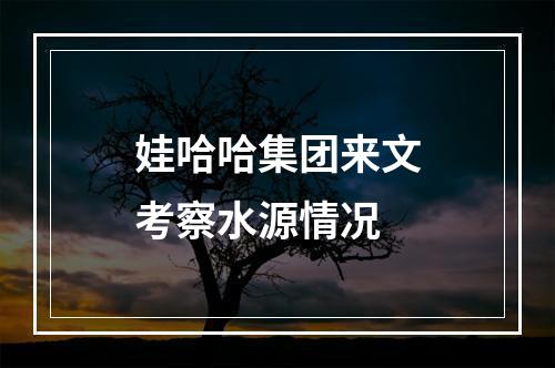 娃哈哈集团来文考察水源情况