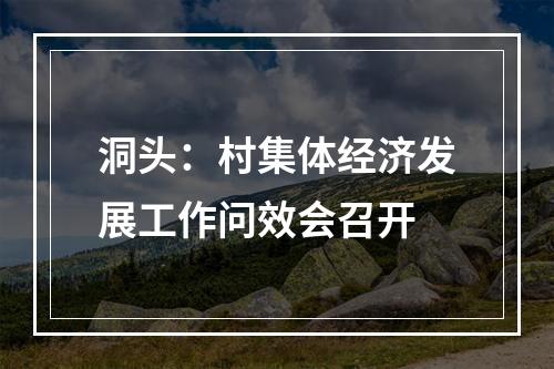 洞头：村集体经济发展工作问效会召开