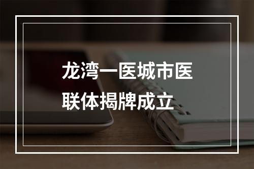 龙湾一医城市医联体揭牌成立