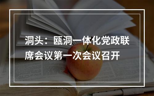 洞头：瓯洞一体化党政联席会议第一次会议召开