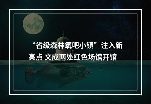 “省级森林氧吧小镇”注入新亮点 文成两处红色场馆开馆