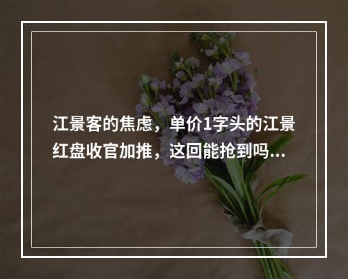 江景客的焦虑，单价1字头的江景红盘收官加推，这回能抢到吗？