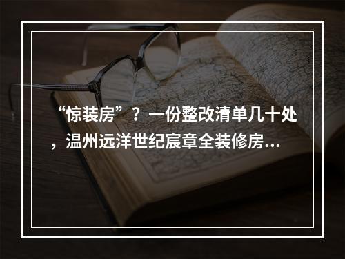 “惊装房”？一份整改清单几十处，温州远洋世纪宸章全装修房让业主崩溃