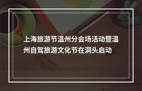 上海旅游节温州分会场活动暨温州自驾旅游文化节在洞头启动