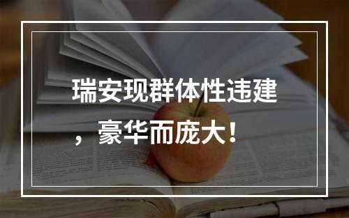 瑞安现群体性违建，豪华而庞大！