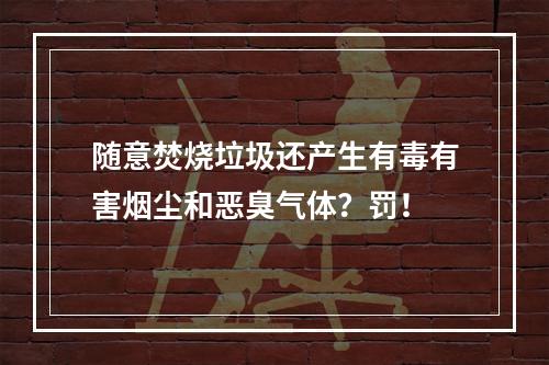 随意焚烧垃圾还产生有毒有害烟尘和恶臭气体？罚！