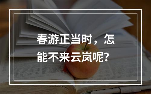 春游正当时，怎能不来云岚呢？