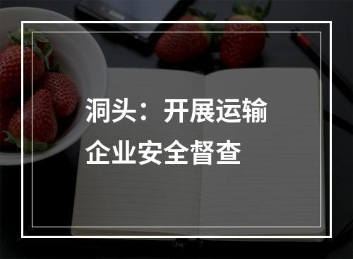 洞头：开展运输企业安全督查