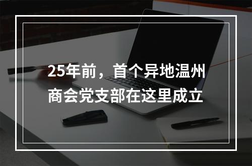 25年前，首个异地温州商会党支部在这里成立