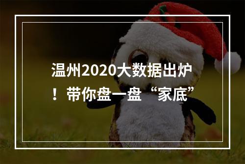 温州2020大数据出炉！带你盘一盘“家底”