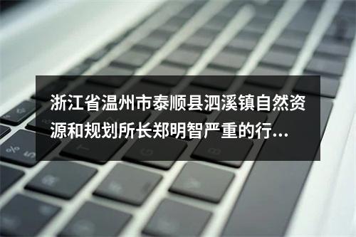 浙江省温州市泰顺县泗溪镇自然资源和规划所长郑明智严重的行政不作为、乱作为、不履职