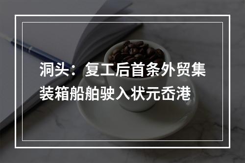 洞头：复工后首条外贸集装箱船舶驶入状元岙港