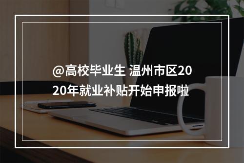 @高校毕业生 温州市区2020年就业补贴开始申报啦