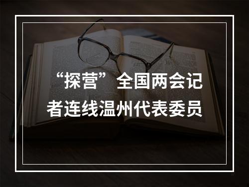 “探营”全国两会记者连线温州代表委员
