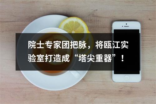 院士专家团把脉，将瓯江实验室打造成“塔尖重器”！