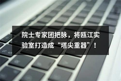 院士专家团把脉，将瓯江实验室打造成“塔尖重器”！