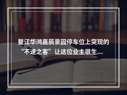 鳌江华鸿嘉辰景园停车位上突现的“不速之客”让这位业主很生气！