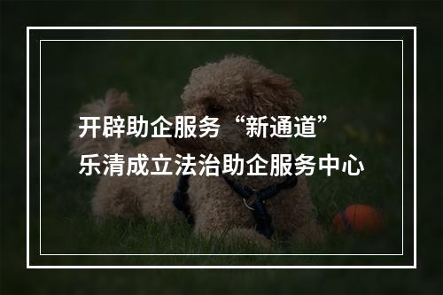 开辟助企服务“新通道” 乐清成立法治助企服务中心