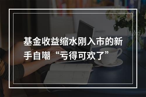 基金收益缩水刚入市的新手自嘲“亏得可欢了”