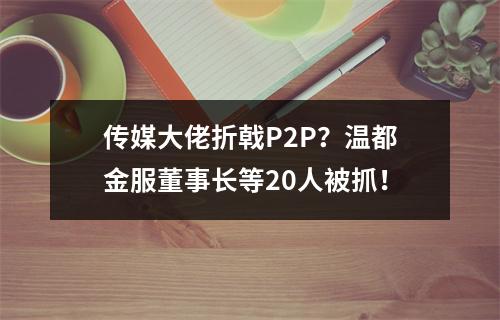 传媒大佬折戟P2P？温都金服董事长等20人被抓！