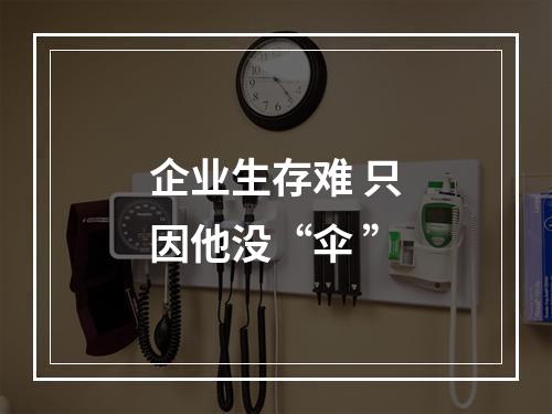 企业生存难 只因他没“伞 ”