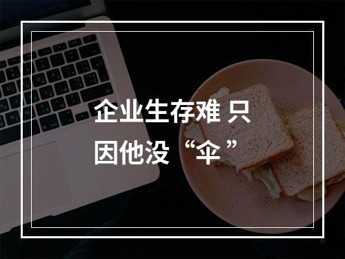 企业生存难 只因他没“伞 ”