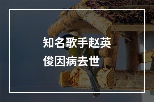 知名歌手赵英俊因病去世