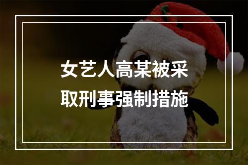女艺人高某被采取刑事强制措施