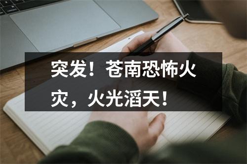 突发！苍南恐怖火灾，火光滔天！