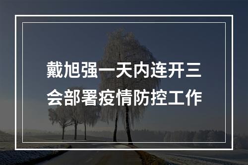 戴旭强一天内连开三会部署疫情防控工作