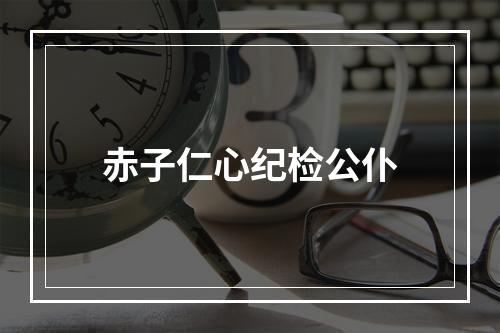 赤子仁心纪检公仆