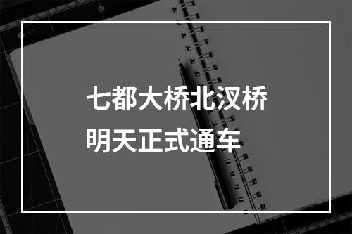 七都大桥北汊桥明天正式通车