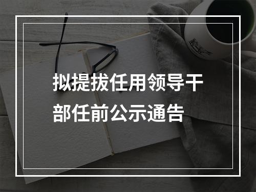 拟提拔任用领导干部任前公示通告