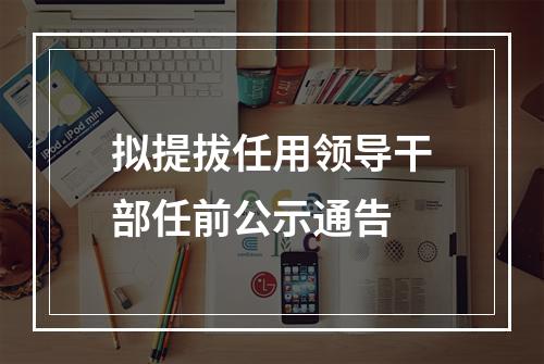拟提拔任用领导干部任前公示通告