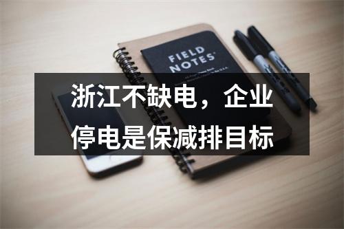 浙江不缺电，企业停电是保减排目标