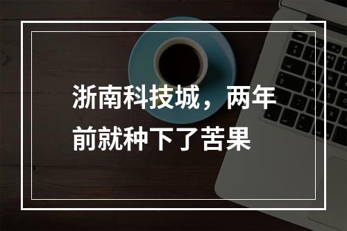 浙南科技城，两年前就种下了苦果