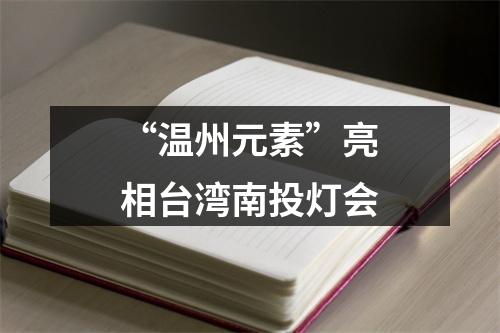 “温州元素”亮相台湾南投灯会