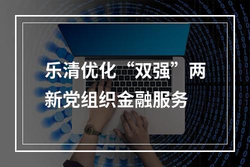 乐清优化“双强”两新党组织金融服务