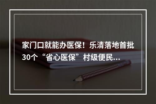 家门口就能办医保！乐清落地首批30个“省心医保”村级便民服务点
