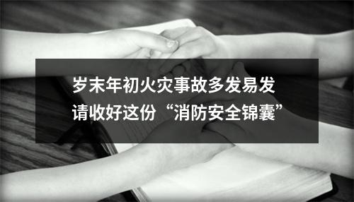 岁末年初火灾事故多发易发 请收好这份“消防安全锦囊”